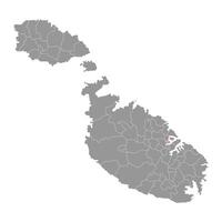 ta xbiex distrito mapa, administrativo divisão do Malta. ilustração. vetor