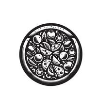 pizza linha arte ilustração. pizza silhueta pizza logotipo vetor
