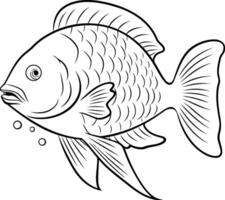 ilustração do uma peixe em uma branco fundo. vetor