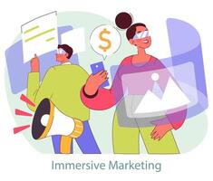 imersivo marketing. plano ilustração vetor