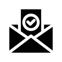 aceitar o email ícone. glifo ícone para seu local na rede Internet, móvel, apresentação, e logotipo Projeto. vetor