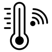 temperatura ao controle glifo ícone vetor