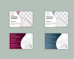 moderno e criativo minimalista marketing cartão postal Projeto modelo vetor
