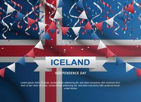 Islândia independência dia fundo. vetor