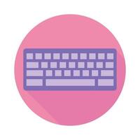 roxa computador teclado ícone dentro plano estilo em volta Rosa fundo. ilustração vetor