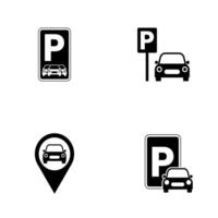 estacionamento ícone plano ilustração vetor