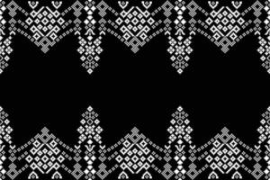 tradicional Preto étnico motivos ikat geométrico tecido padronizar Cruz ponto.ikat bordado étnico oriental pixel Preto background.abstract, ilustração. textura, decoração, papel de parede. vetor