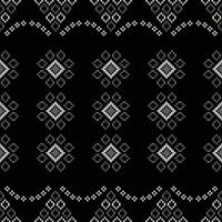 tradicional Preto étnico motivos ikat geométrico tecido padronizar Cruz ponto.ikat bordado étnico oriental pixel Preto background.abstract, ilustração. textura, decoração, papel de parede. vetor