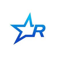 estilista inicial r Estrela logotipo vetor