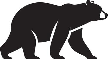 Urso silhueta ilustração em branco fundo. vetor