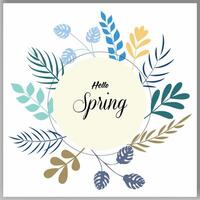 florescendo Primavera quadro, Armação e colorida flores faixas Projeto vetor