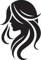 cabelo logotipo simples esboço arte silhueta vetor