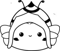 fofa desenho animado abelha personagem ilustração. fofa kawaii abelha. vetor