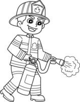 bombeiro segurando uma fogo extintor isolado vetor