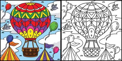 circo quente ar balão colori ilustração vetor