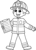 bombeiro com uma fogo segurança lista de controle isolado vetor