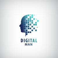digital homem logotipo. Programas, rede, sites, etc vetor