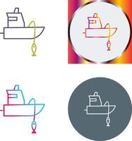 design de ícone de barco de pesca vetor