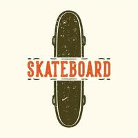 design de logotipo skate com ilustração vintage de skate vetor