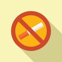 não fumar placa ícone em amarelo fundo vetor
