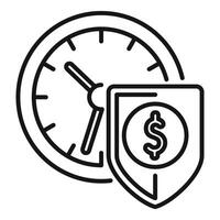Tempo e dinheiro proteção conceito ícone vetor