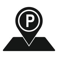 Preto e branco estacionamento localização ícone vetor