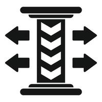 Preto e branco compressão ícone com Setas; flechas vetor