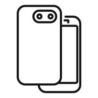 esboço ilustração do Smartphone com dual máquinas fotográficas vetor