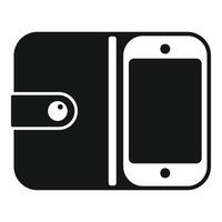 ilustração do uma estilizado carteira com uma seguro Smartphone bolso vetor