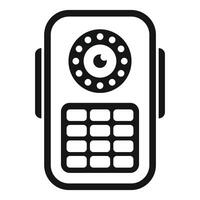 Preto e branco ícone do uma clássico Móvel telefone com uma rotativo discar vetor