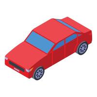 gráfico do uma vermelho sedan dentro a isométrico visualizar, adequado para vários Projeto projetos vetor