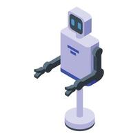 colorida 3d isométrico ilustração do uma amigáveis robô com uma moderno Projeto vetor