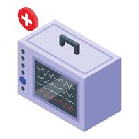 isométrico médico monitor ilustração vetor