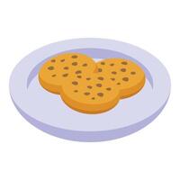 em forma de coração biscoitos em prato ilustração vetor
