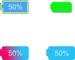 único metade bateria ícone Projeto vetor