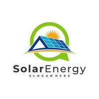 modelo de vetor de logotipo de bate-papo solar, conceitos de design de logotipo de energia solar criativa