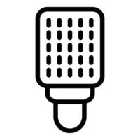 simples Preto esboço do uma microfone ícone em uma branco fundo vetor