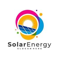 modelo de vetor logotipo colorido solar, conceitos de design de logotipo de energia de painel solar criativo