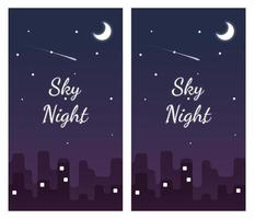 design de plano de fundo para smartphone, plano de fundo do céu noturno, atmosfera do céu noturno vetor