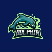 golfinho esporte mascote logotipo design ilustração vetorial vetor