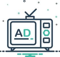ícone de mix de vetores para anúncios de televisão