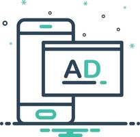 ícone de combinação de vetores para anúncios patrocinados
