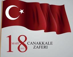 18 mart canakkale zaferi. tradução 18 de março, dia da vitória de canakkale. ilustração vetorial vetor