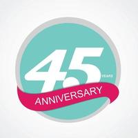 ilustração em vetor modelo logotipo 45 aniversário