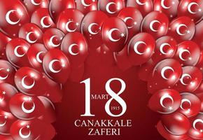 18 mart canakkale zaferi. tradução 18 de março, dia da vitória de canakkale. ilustração vetorial vetor