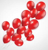 conjunto de balões vermelhos, ilustração vetorial. vetor