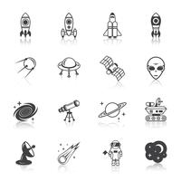 Conjunto de ícones de linha espacial