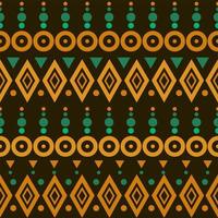 padrão asteca colorido sem costura nas cores marrom, verde e laranja vetor