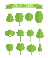 papel moderno árvores planas definir ilustração vetorial vetor