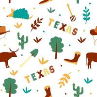 coleção dos EUA. ilustração em vetor do tema texas. símbolos de estado